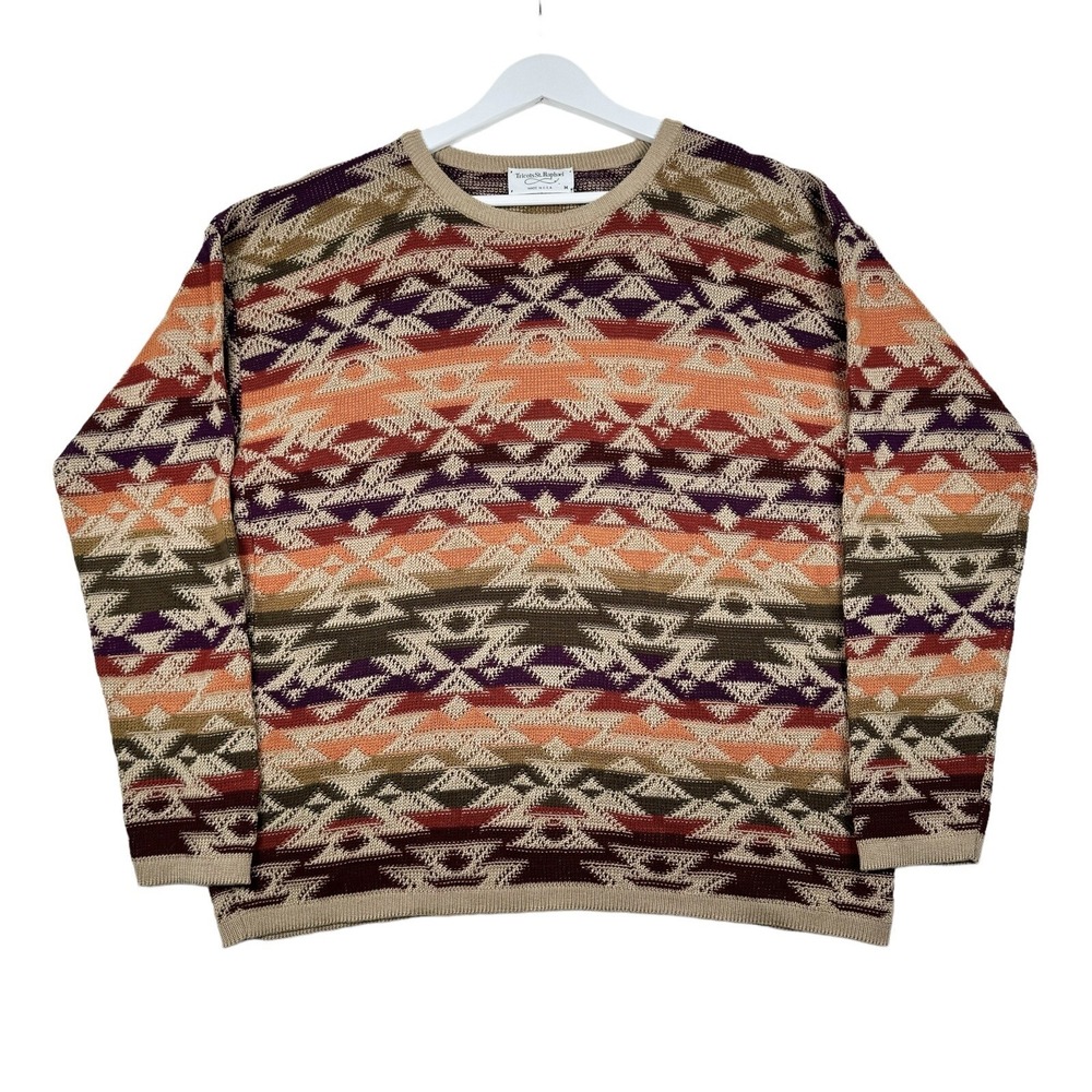 VTG 90s Tricots St. Raphael Knit Sweater -Men's Medium - Made in USA Multicolor
